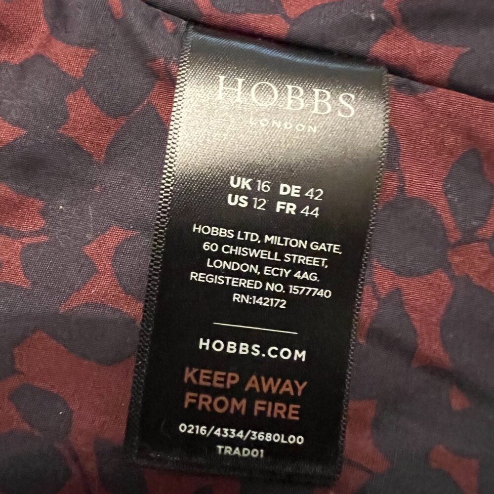 Hobbs London Quilt Quilted Coat Jacket Blue navy 12 large pocket silver zipper - Picture 7 of 14